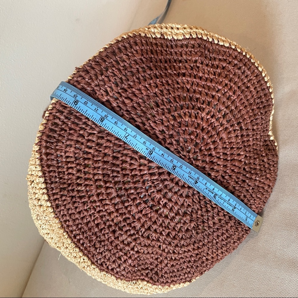 Helen Kaminski raffia bucket bag satchel summer tote two toned large - Picture 8 of 12